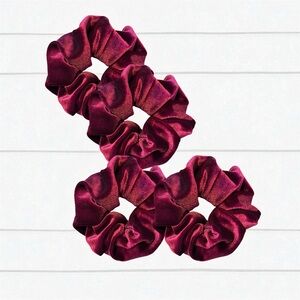 Elegant Burgundy Scrunchies Set